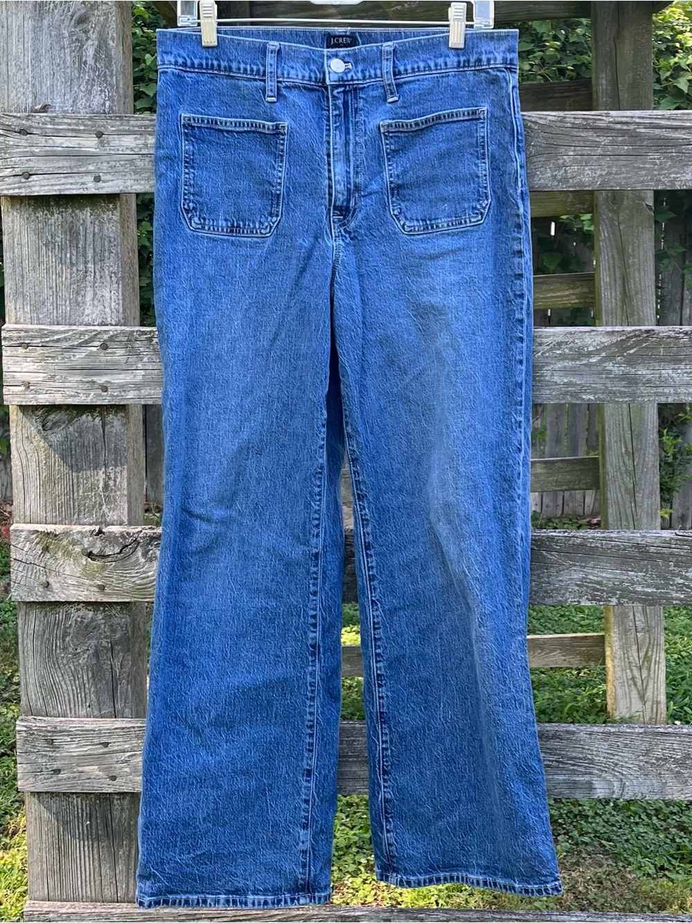 JCrew Patch Pocket Jeans (wide leg, high rise)